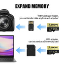 Cartão de memória Mini SD Lenovo de alta velocidade Classe 10, cartão Micro TF de 256 GB para smartphone - opções disponíveis de 32 GB, 64 GB, 128 GB, 256 GB e 512 GB.