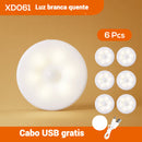 Lâmpada Inteligente Com Sensor de Movimento e Carregamento USB  Para Decoração de Quarto